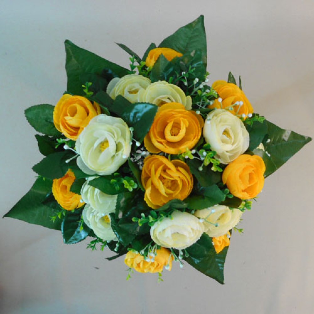 Silk Ranunculus Bouquet Yellow Lemon 35cm Artificial Flowers